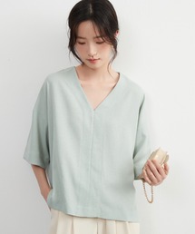 On One's Own（オンワンズオン）の「On One's Own スラブ風速乾性センターシーム５分袖トップ（Tシャツ/カットソー）」