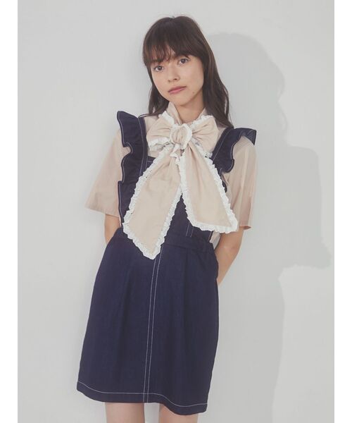 merry jenny（メリージェニー）の「2wayデニムフリルミニワンピース（ワンピース・レディース・インディゴブルー/ブラック・FREE）」の19枚目の写真