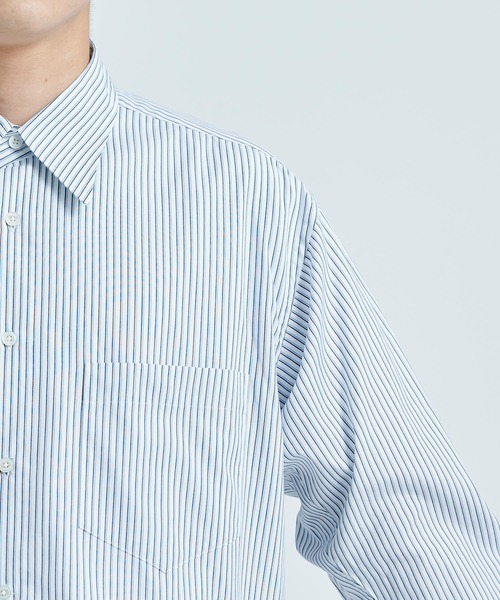 LITTLEBIG（リトルビッグ）の「【LITTLEBIG/リトルビック】Stripe Open SH（シャツ/ブラウス・メンズ・ホワイト/ブルー・44/46）」の8枚目の写真