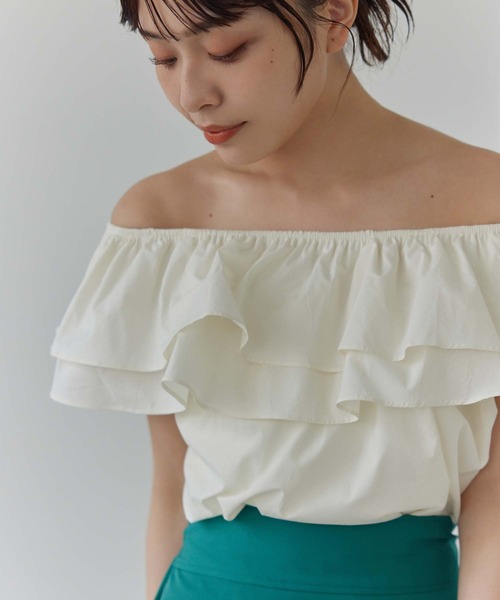 Edit Sheen(エディットシーン)の「2wayフリルカラーブラウス(シャツ/ブラウス・レディース・ホワイト/アイボリー・M)」の2枚目の写真
