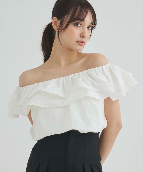 Edit Sheen(エディットシーン)の「2wayフリルカラーブラウス(シャツ/ブラウス・レディース・ホワイト/アイボリー・M)」の4枚目の写真