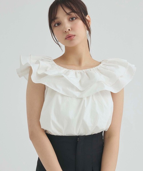 Edit Sheen(エディットシーン)の「2wayフリルカラーブラウス(シャツ/ブラウス・レディース・ホワイト/アイボリー・M)」の6枚目の写真