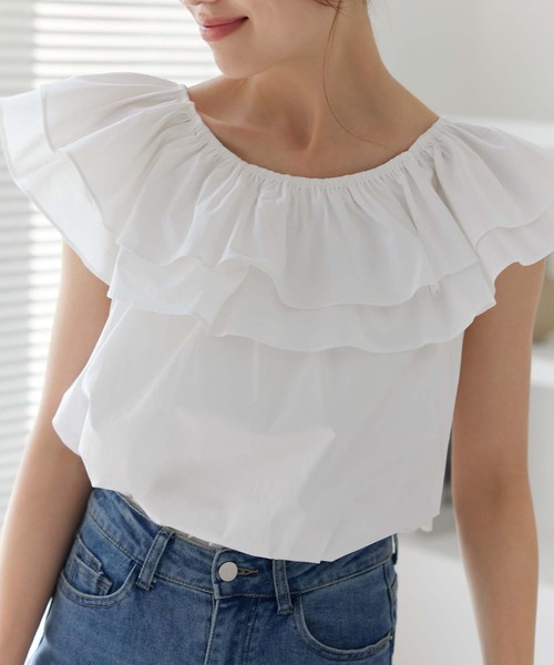 Edit Sheen(エディットシーン)の「2wayフリルカラーブラウス(シャツ/ブラウス・レディース・ホワイト/アイボリー・M)」の12枚目の写真