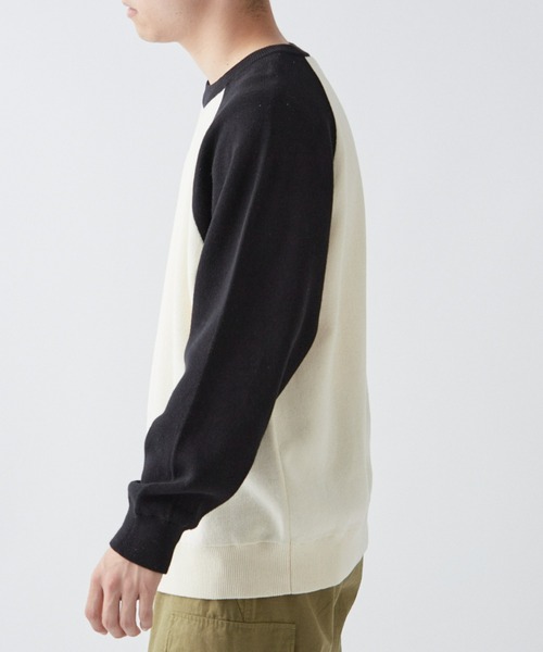 CIAOPANIC TYPY（チャオパニックティピー）の「【ユニセックス】スウェットライクニットラグラン（ニット/セーター・メンズ・ネイビー/ブラウン/ブラック・MEDIUM/LARGE）」の6枚目の写真