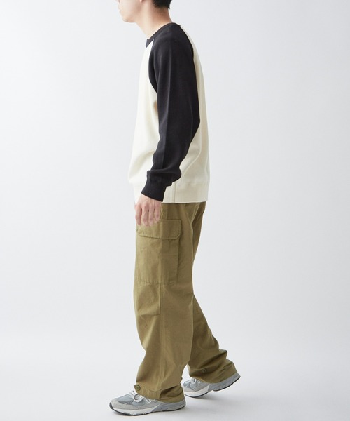 CIAOPANIC TYPY（チャオパニックティピー）の「【ユニセックス】スウェットライクニットラグラン（ニット/セーター・メンズ・ネイビー/ブラウン/ブラック・MEDIUM/LARGE）」の8枚目の写真