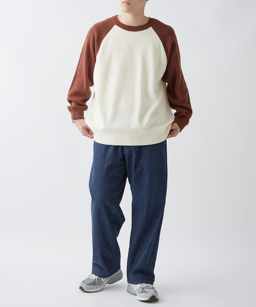 CIAOPANIC TYPY（チャオパニックティピー）の「【ユニセックス】スウェットライクニットラグラン（ニット/セーター・メンズ・ネイビー/ブラウン/ブラック・MEDIUM/LARGE）」の14枚目の写真