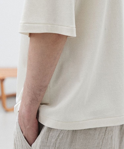 LIDNM（リドム）の「SILK BLEND TEE（Tシャツ/カットソー・メンズ・ホワイト系その他/ブラック系その他・SMALL/MEDIUM/LARGE）」の10枚目の写真