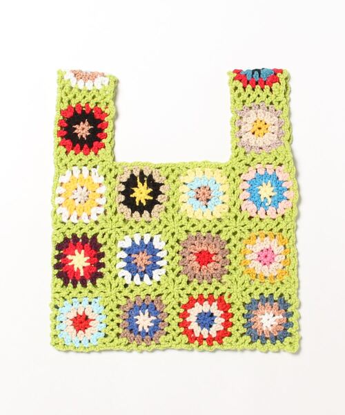 UP START(アップスタート)の「【Strawberry Vally】手編み 花柄 バッグ 大人カジュアル(トートバッグ・レディース・アイボリー/ブラック/グリーン・FREE)」の5枚目の写真