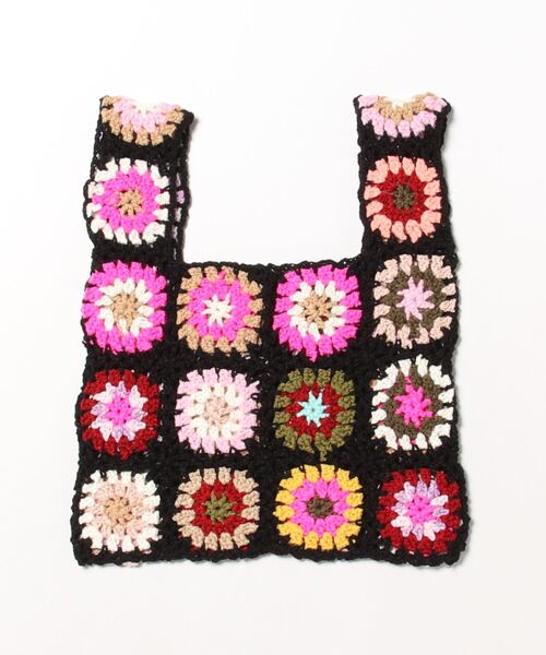 UP START(アップスタート)の「【Strawberry Vally】手編み 花柄 バッグ 大人カジュアル(トートバッグ・レディース・アイボリー/ブラック/グリーン・FREE)」の8枚目の写真