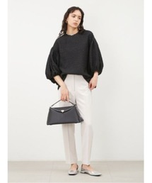 後ろゴムセンタープレステーパードパンツ【ウォッシャブル/手洗い】