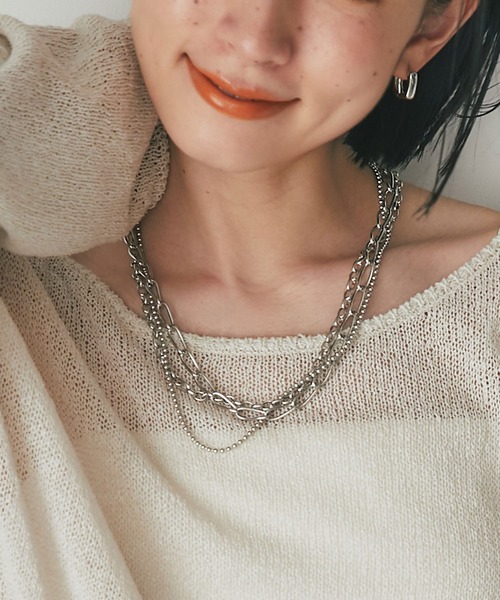 RIVE DROITE(リヴドロワ)の「3連チェーンネックレス(ネックレス・レディース・シルバー/ゴールド・FREE)」の2枚目の写真