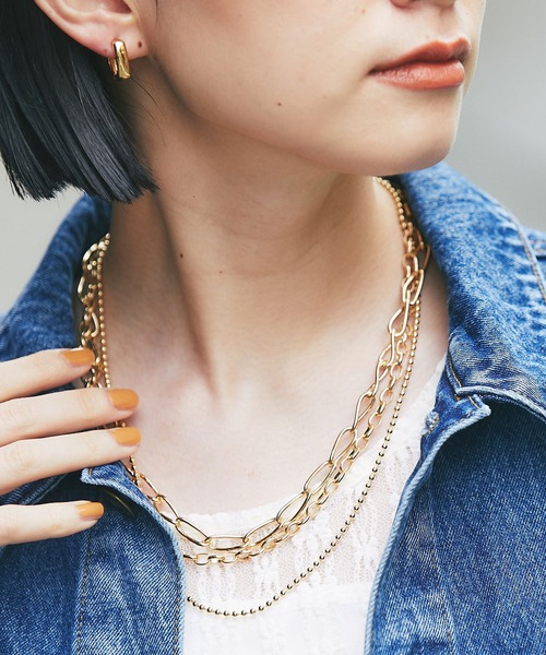 RIVE DROITE(リヴドロワ)の「3連チェーンネックレス(ネックレス・レディース・シルバー/ゴールド・FREE)」の1枚目の写真