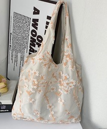 TONE SELECT GOODS（トーンセレクトグッズ）の「Liaa/チュールフラワーバッグ A18095（エコバッグ/サブバッグ）」