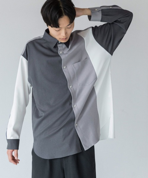 LOWRYS FARM(ローリーズファーム)の「パネルキリカエシャツ 967974(シャツ/ブラウス・メンズ・グレー/ネイビー・MEDIUM/LARGE)」の15枚目の写真