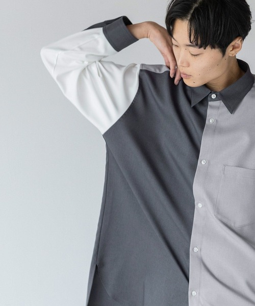 LOWRYS FARM(ローリーズファーム)の「パネルキリカエシャツ 967974(シャツ/ブラウス・メンズ・グレー/ネイビー・MEDIUM/LARGE)」の18枚目の写真