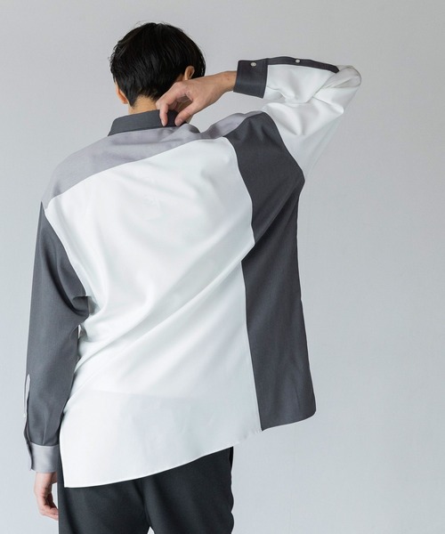 LOWRYS FARM(ローリーズファーム)の「パネルキリカエシャツ 967974(シャツ/ブラウス・メンズ・グレー/ネイビー・MEDIUM/LARGE)」の7枚目の写真