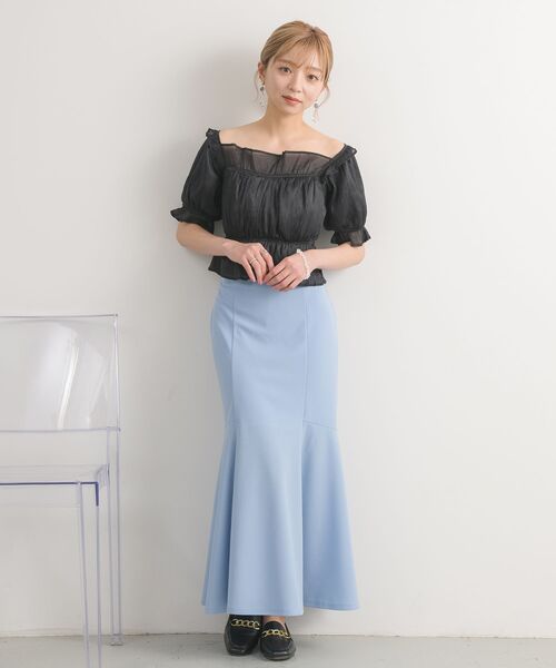 RETRO GIRL(レトロガール)の「ジョーゼットマーメイドSK(スカート・レディース・ピンク/ブルー/ナチュラル/ブラック・MEDIUM/LARGE)」の14枚目の写真