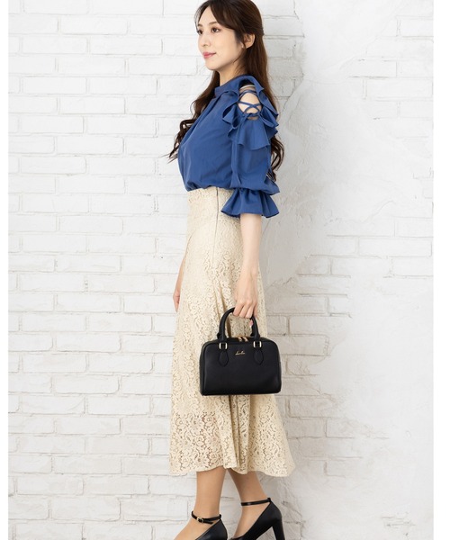 dazzlin（ダズリン）の「dazzlin/ダズリン　シュリンク２wayスクエアボストン（ボストンバッグ・レディース・ベージュ系その他/ブルーグレー/ローズ/ブラック/アイボリー・FREE）」の7枚目の写真