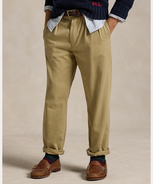 Whitman リラックスド フィット プリーテッド チノ パンツ（チノパンツ