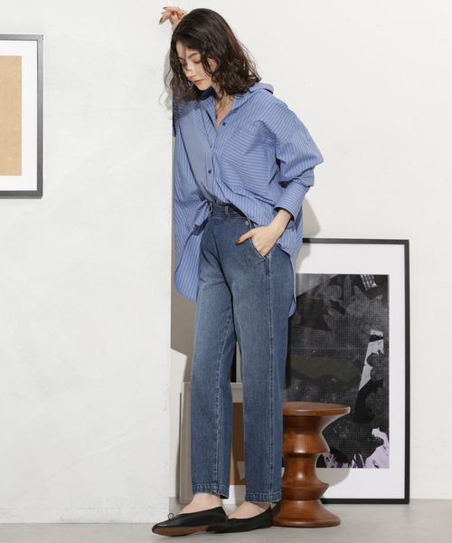 PICCADILLY（ピカデリー）の「PICCADILLY/別注 RENEE ランチパンツ(セットアップ可)（デニムパンツ・レディース・ブラック/ブルー・26/25）」の6枚目の写真