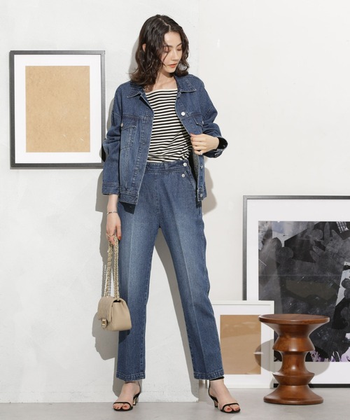 PICCADILLY（ピカデリー）の「PICCADILLY/別注 RENEE ランチパンツ(セットアップ可)（デニムパンツ・レディース・ブラック/ブルー・26/25）」の8枚目の写真