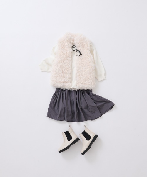 CIAOPANIC TYPY(チャオパニックティピー)の「【KIDS】スタンドファーベスト(ベスト・キッズ・アイボリー/ブラウン・M/XL/XXL)」の3枚目の写真