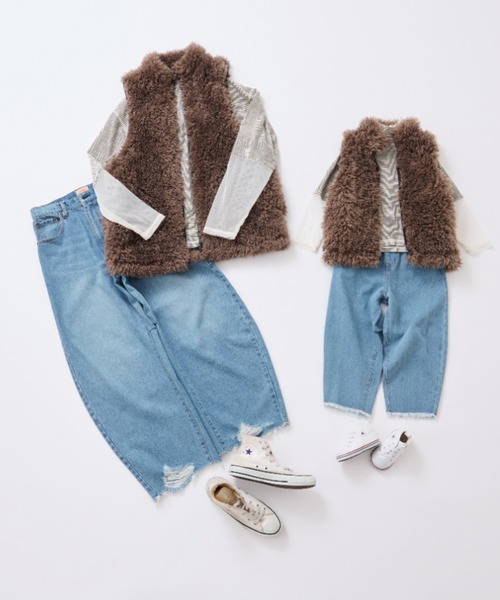 CIAOPANIC TYPY(チャオパニックティピー)の「【KIDS】スタンドファーベスト(ベスト・キッズ・アイボリー/ブラウン・M/XL/XXL)」の5枚目の写真