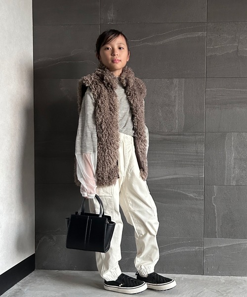 CIAOPANIC TYPY(チャオパニックティピー)の「【KIDS】スタンドファーベスト(ベスト・キッズ・アイボリー/ブラウン・M/XL/XXL)」の19枚目の写真