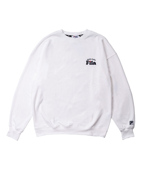 FILA(フィラ)の「FILA フィラ WEB限定 別注 ワンポイント デザイン ロゴ 刺繍 オーバーサイズ 長袖 スウェット トレーナー 裏毛(スウェット・メンズ・パープル/ネイビー/オフホワイト・LL/L/M)」の1枚目の写真