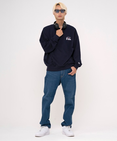 FILA(フィラ)の「FILA フィラ WEB限定 別注 ワンポイント デザイン ロゴ 刺繍 オーバーサイズ 長袖 スウェット トレーナー 裏毛(スウェット・メンズ・パープル/ネイビー/オフホワイト・LL/L/M)」の17枚目の写真