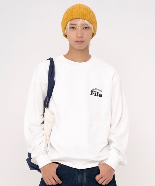 FILA(フィラ)の「FILA フィラ WEB限定 別注 ワンポイント デザイン ロゴ 刺繍 オーバーサイズ 長袖 スウェット トレーナー 裏毛(スウェット・メンズ・パープル/ネイビー/オフホワイト・LL/L/M)」の6枚目の写真