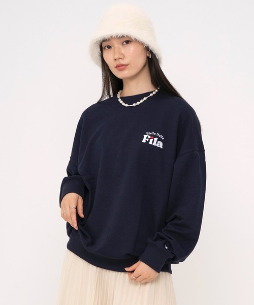 FILA(フィラ)の「FILA フィラ WEB限定 別注 ワンポイント デザイン ロゴ 刺繍 オーバーサイズ 長袖 スウェット トレーナー 裏毛(スウェット・メンズ・パープル/ネイビー/オフホワイト・LL/L/M)」の20枚目の写真