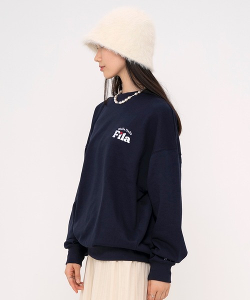 FILA(フィラ)の「FILA フィラ WEB限定 別注 ワンポイント デザイン ロゴ 刺繍 オーバーサイズ 長袖 スウェット トレーナー 裏毛(スウェット・メンズ・パープル/ネイビー/オフホワイト・LL/L/M)」の21枚目の写真