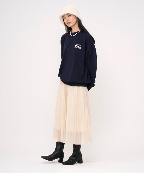 FILA(フィラ)の「FILA フィラ WEB限定 別注 ワンポイント デザイン ロゴ 刺繍 オーバーサイズ 長袖 スウェット トレーナー 裏毛(スウェット・メンズ・パープル/ネイビー/オフホワイト・LL/L/M)」の22枚目の写真