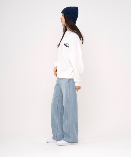 FILA(フィラ)の「FILA フィラ WEB限定 別注 ワンポイント デザイン ロゴ 刺繍 オーバーサイズ 長袖 スウェット トレーナー 裏毛(スウェット・メンズ・パープル/ネイビー/オフホワイト・LL/L/M)」の13枚目の写真