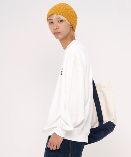 FILA(フィラ)の「FILA フィラ WEB限定 別注 ワンポイント デザイン ロゴ 刺繍 オーバーサイズ 長袖 スウェット トレーナー 裏毛(スウェット・メンズ・パープル/ネイビー/オフホワイト・LL/L/M)」の7枚目の写真