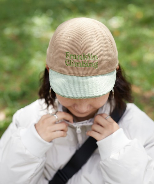 Franklin Climbing(フランクリンクライミング)の「【Franklin Climbing】コーデュロイバイカラーCAP(キャップ・レディース・ブルー/バイオレット/オリーブ・ONE SIZE)」の2枚目の写真