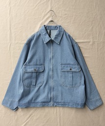 Starting Over（スターティングオーバー）の「デニム ヴィンテージウォッシュ ケミカルウォッシュ ジップブルゾン（デニムジャケット）」