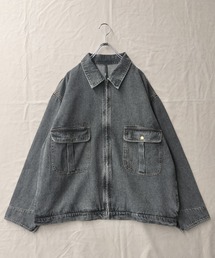 Starting Over（スターティングオーバー）の「デニム ヴィンテージウォッシュ ケミカルウォッシュ ジップブルゾン（デニムジャケット）」