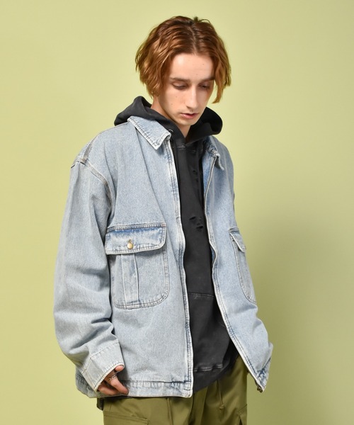 80s　ケミカルウォッシュ　アシッドデニム　コート　ジャケット　ドルマンスリーブ 80s ケミカルウォッシュ アシッドデニム コート ジャケット