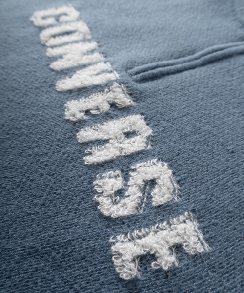 CONVERSE(コンバース)の「【CONVERSE/コンバース】 ワンポイント刺繍&BIGロゴデザイン ダブルジャガード織 ハーフジップ長袖ニット/ ビッグシルエット(ニット/セーター・メンズ・ブラック/グレイッシュベージュ/ホワイト/サックスブルー・L/M/XL)」の13枚目の写真