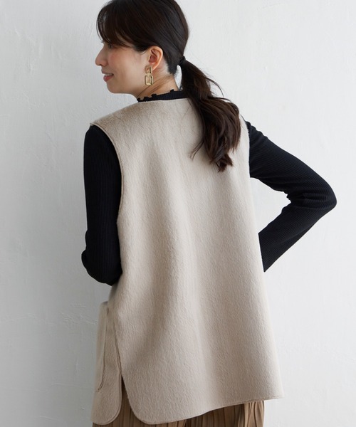 ikka（イッカ）の「ファーリバーシブルベスト（ダウンベスト・レディース・グレー/ベージュ・S/M/L）」の13枚目の写真