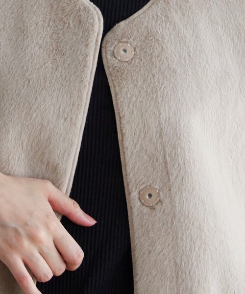 ikka（イッカ）の「ファーリバーシブルベスト（ダウンベスト・レディース・グレー/ベージュ・S/M/L）」の15枚目の写真