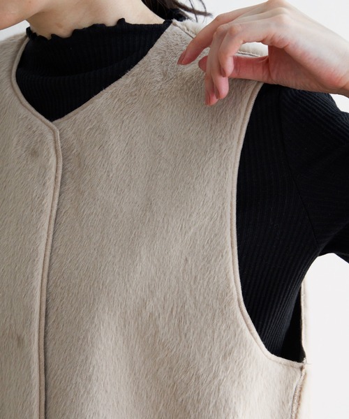 ロンハーマン Ron Herman Fox zip up vest ファーベスト ファーモール