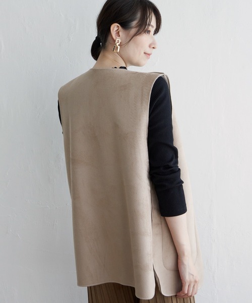 ikka（イッカ）の「ファーリバーシブルベスト（ダウンベスト・レディース・グレー/ベージュ・S/M/L）」の20枚目の写真