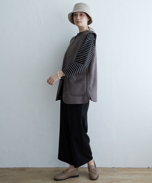 ikka（イッカ）の「ファーリバーシブルベスト（ダウンベスト・レディース・グレー/ベージュ・S/M/L）」の6枚目の写真