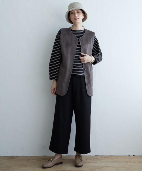 ikka（イッカ）の「ファーリバーシブルベスト（ダウンベスト・レディース・グレー/ベージュ・S/M/L）」の7枚目の写真