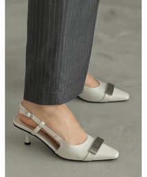 Re:EDIT | [2023A/W PRE ORDER][大きいサイズ有]ポインテッドトゥシルバーモチーフデザインミュールパンプス(パンプス)