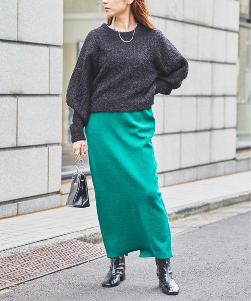 DISCUS（ディスカス）の「【DISCUS】ダブルジャガードナロータイトスカート 3487-8470（スカート・レディース・ブラック/パープル/グリーン/オレンジ・M/L）」の6枚目の写真