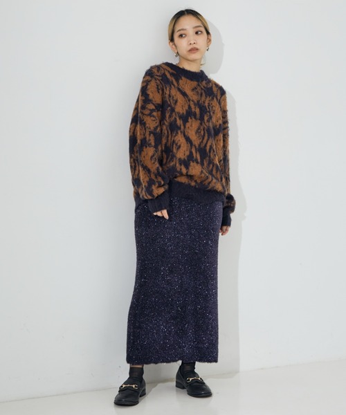 NOMINE(ノミネ)の「【セットアップ対応可】ラメシャギータイトニットスカート(スカート・レディース・ライトグレー/シルバー/ゴールド/パープル・フリー)」の17枚目の写真